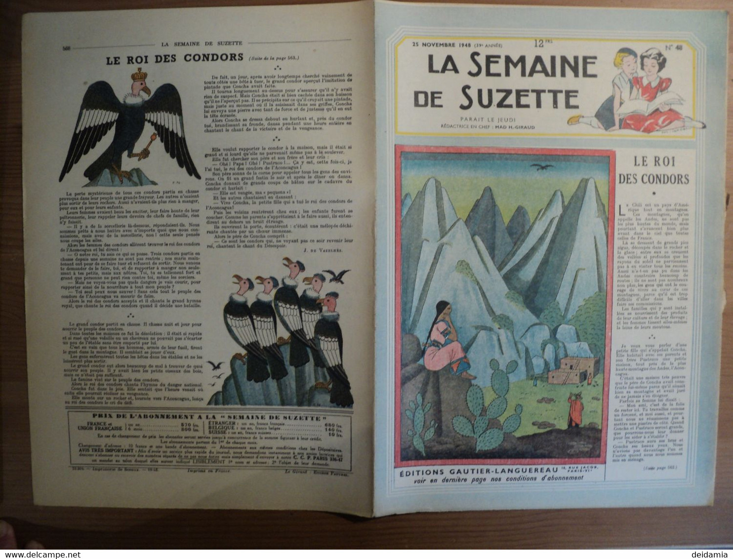 LA SEMAINE DE SUZETTE N°48 DU 25 NOVEMBRE 1948. 1° PLAT DE F. NATHANSON MARIE CLAUDE CASTERAN / CLAUDE SYLAVAIN / LE RO - La Semaine De Suzette