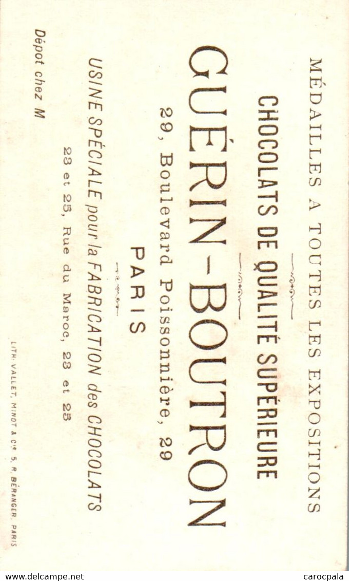 2 Chromos Vers 1890 Guérin Boutron " Fleurs , Fleur Le Lys Et La Fleur D'oranger"-"la Violette Et Le Bouton D'or" - Guérin-Boutron