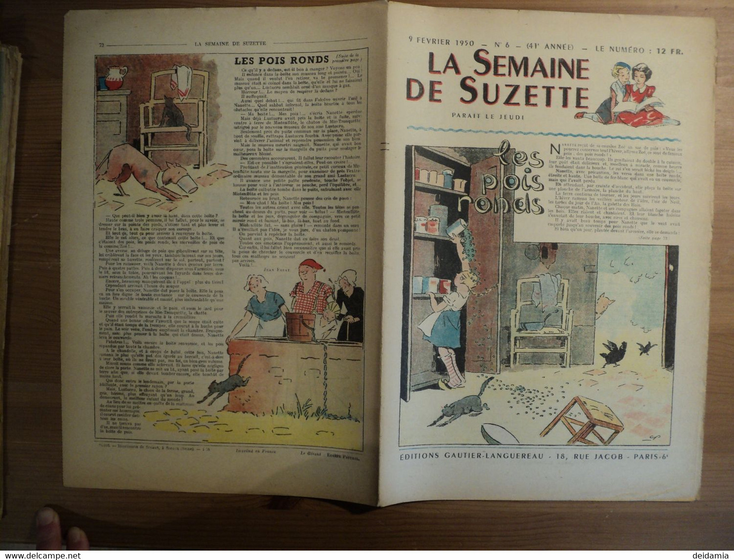 LA SEMAINE DE SUZETTE N°6 DU 9 FEVRIER 1950. 1° PLAT D A. PECOUD GARY COOPER / MANON IESSEL / HENRIETTE ROBITAILLIE / E - La Semaine De Suzette