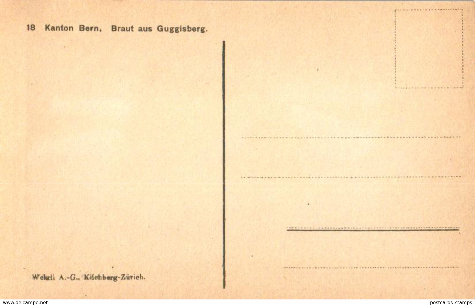 Frau In Trachtenkleidung, Braut Aus Guggisberg, Verlag Wehrli Zürich, Um 1910/20 - Guggisberg