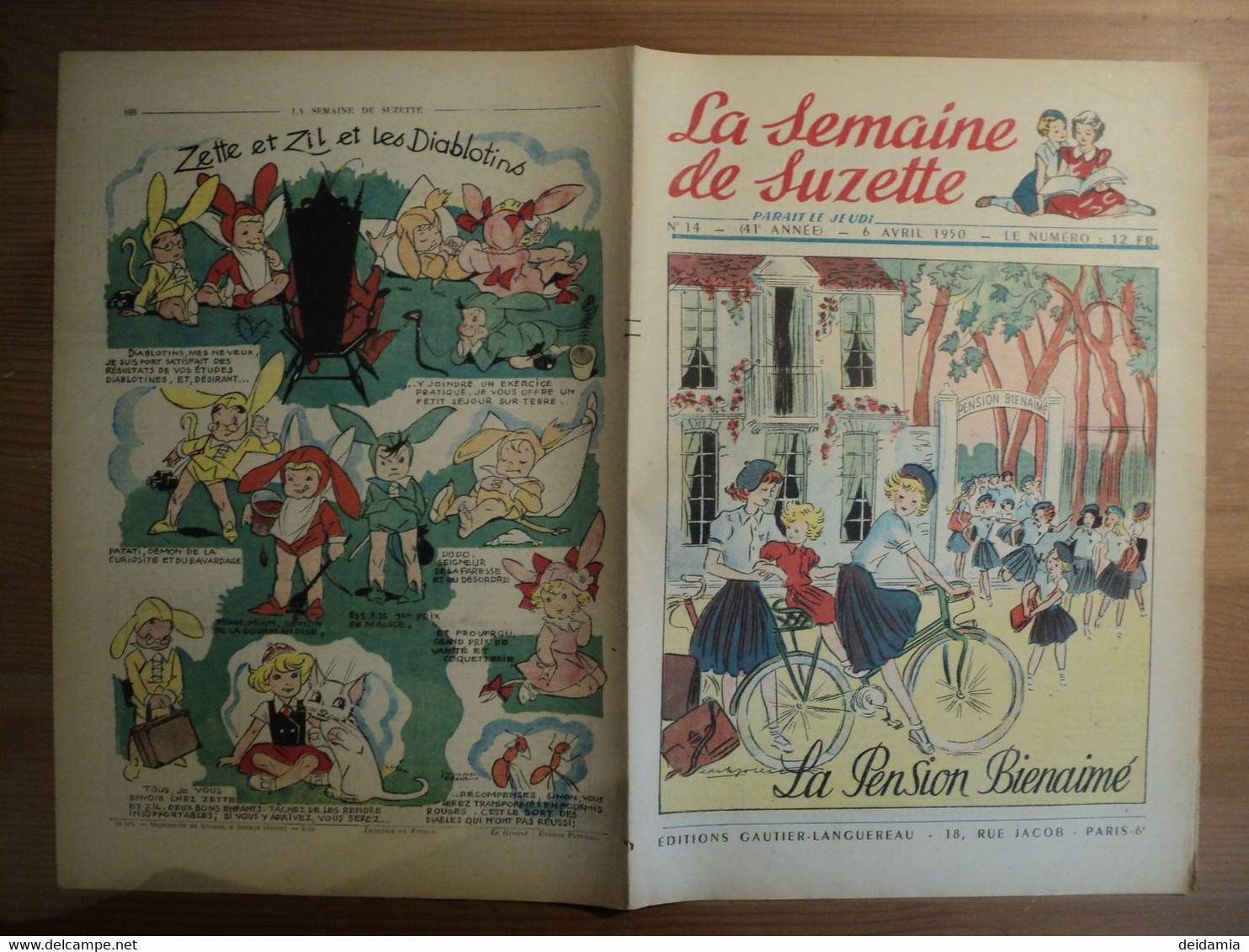 LA SEMAINE DE SUZETTE N°14 DU 6 AVRIL 1950. 1° PLAT DE PECOUD MANON IESSEL / B. DE RIVIERE / PIERRE SELS / ENID BLYTON - La Semaine De Suzette