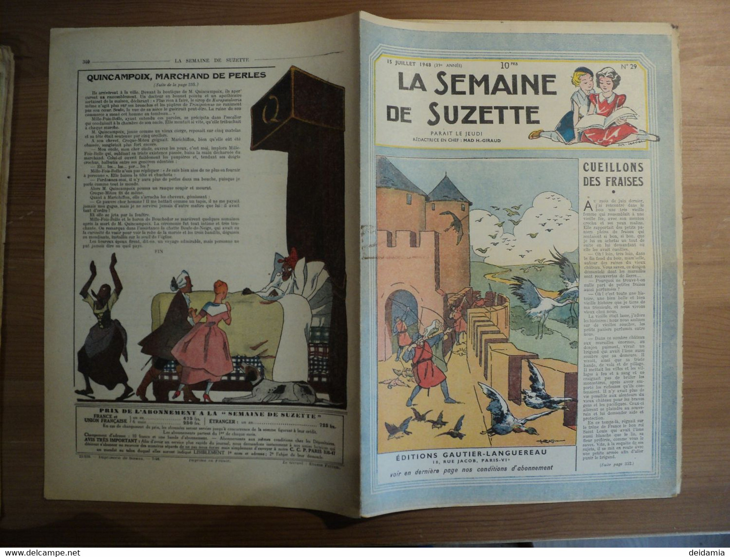 LA SEMAINE DE SUZETTE N°29 DU 15 JUILLET 1948.  MANON IESSEL / M. HERMET / MARINETTE DELORME / MAGGIE SALCEDO / ANDRE C - La Semaine De Suzette