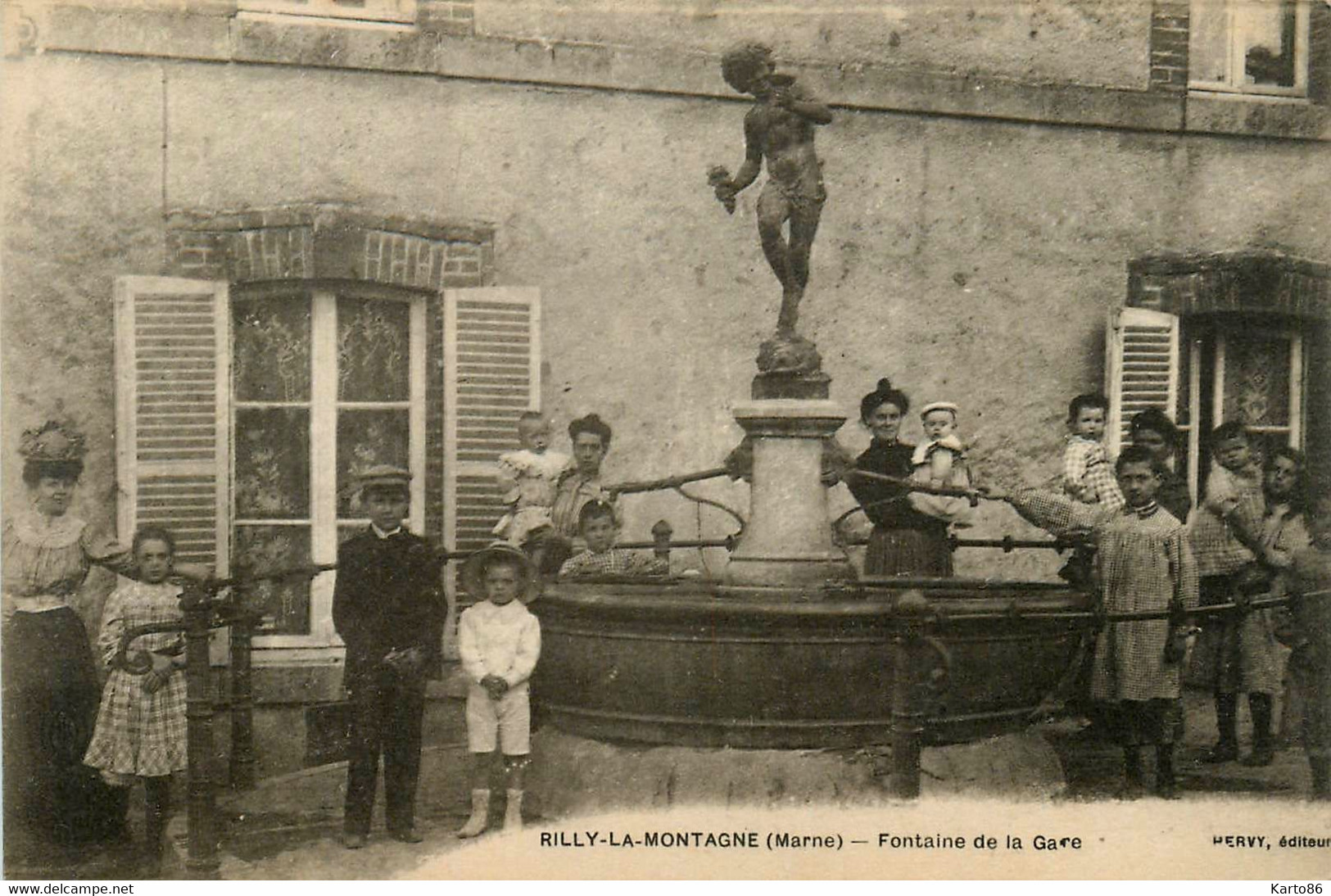 Rilly La Montagne * Fontaine De La Gare * Groupe D'enfants - Rilly-la-Montagne