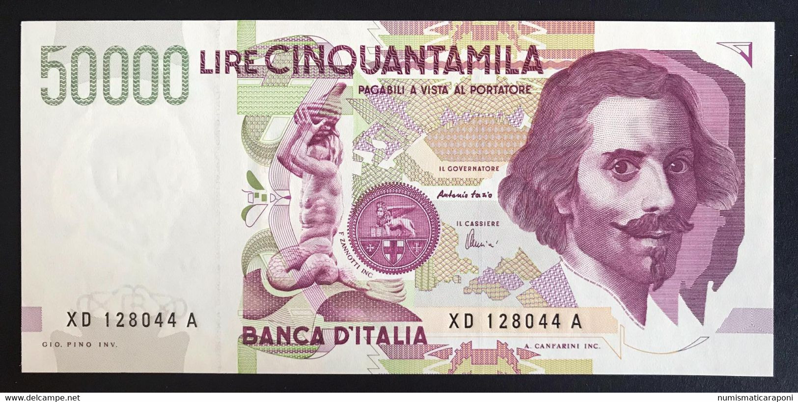 50000 LIRE BERNINI II° TIPO SERIE Sostitutiva XD 1997 Q.fds/fds  LOTTO 3340 - 50000 Liras