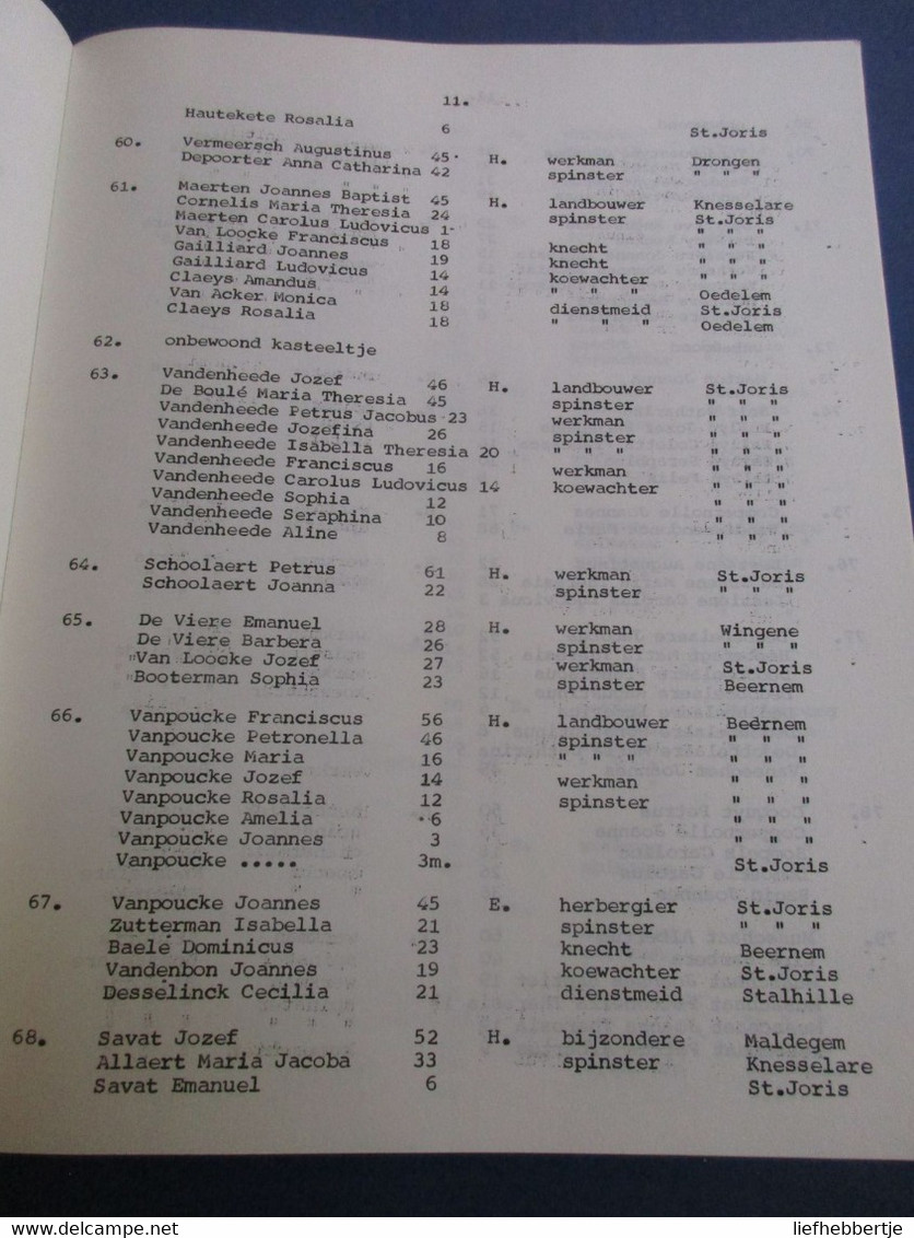 Volkstelling 1814 - Oedelem Beernem Waardamme Sint-Joris Ten Distel - Genealogie - Stamboom - Geschichte