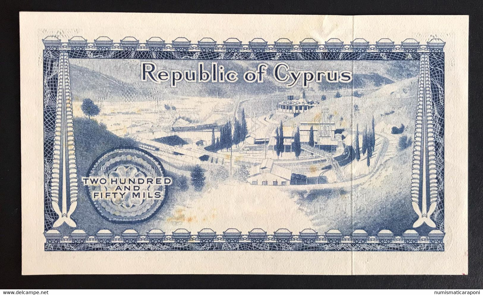 Cyprus Cipro 250 ML 1961 Pick#37 About Unc Q.fds Macchioline Lotto.3359 - Cyprus