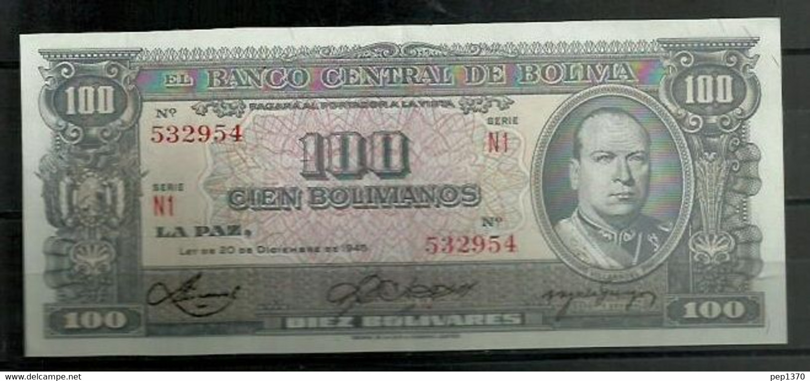 BOLIVIA - BILLETE DE 100 PESOS BOLIVIANOS SIN CIRCULAR CON DOBLEZ CENTRAL - Bolivie