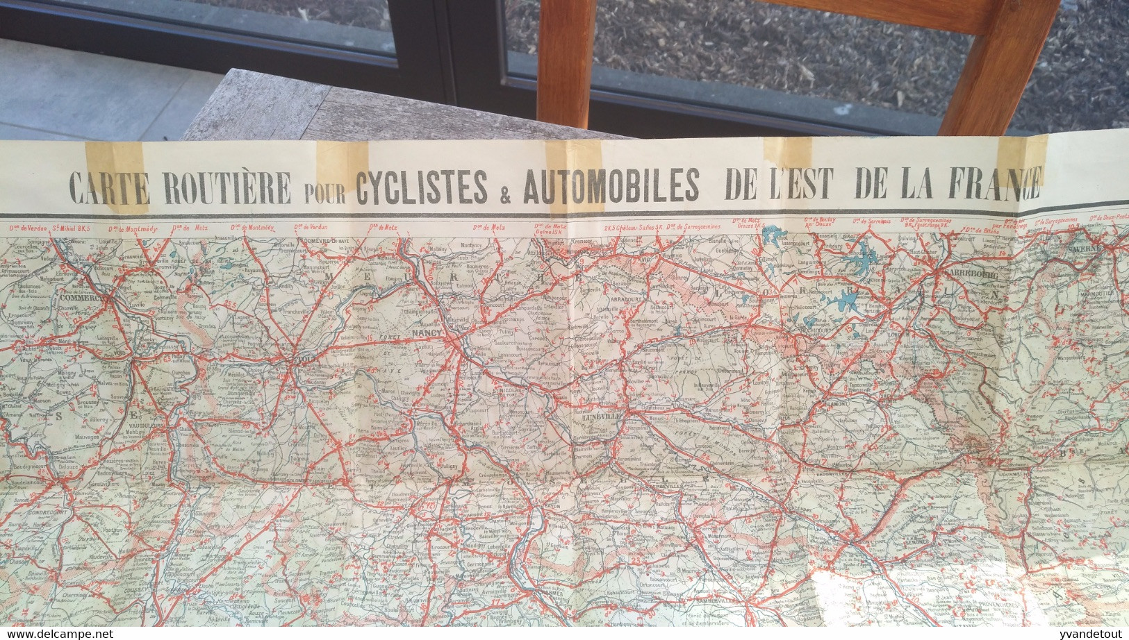 Carte Taride Papier. Carte Routière Pour Cyclistes & Automobiles . Section Nord De La France - Strassenkarten