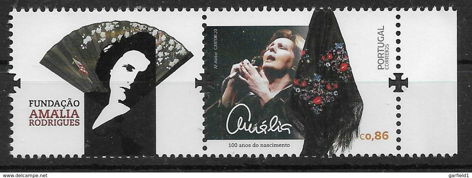 Portugal 2020 , Amalia Rodrigues - 100 Anos Do Nascimento - Marke Mit Anhang - Postfrisch / MNH / (**) - Nuevos