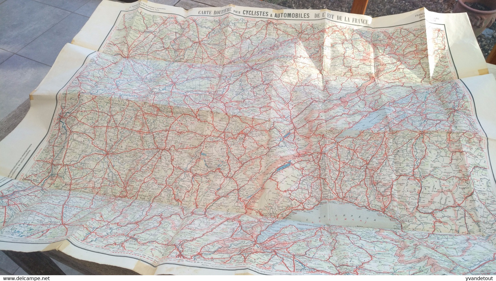 Carte Taride Papier. Carte Routière Pour Cyclistes & Automobiles. Est. Jura. Franche-Comté. Suisse Française. - Roadmaps