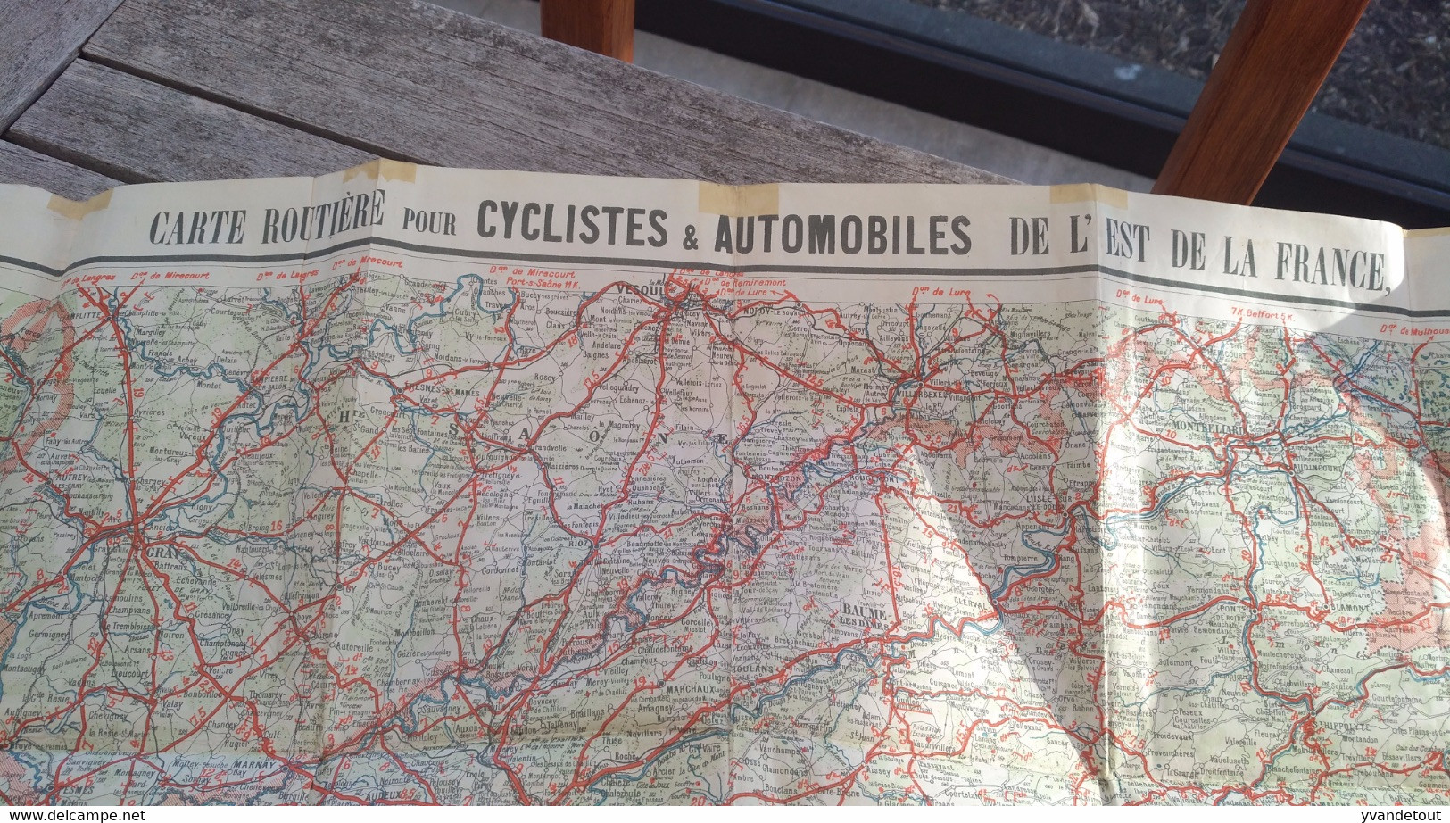 Carte Taride Papier. Carte Routière Pour Cyclistes & Automobiles. Est. Jura. Franche-Comté. Suisse Française. - Strassenkarten