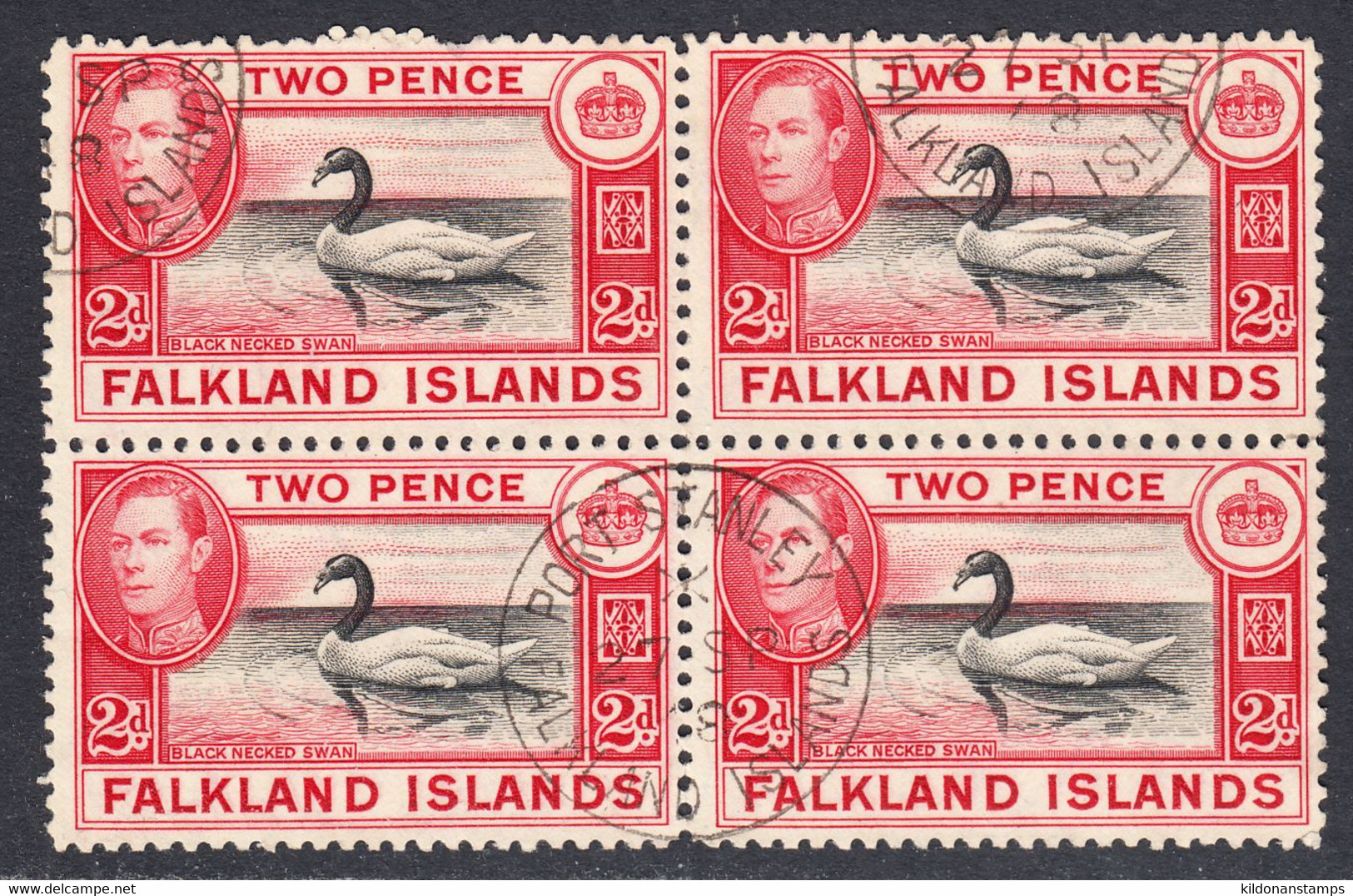 Falkland Islands 1938-50 Cancelled, Block, Sc# ,SG 150 - Falklandinseln