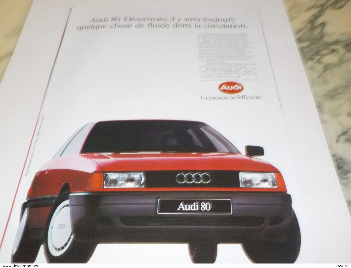 ANCIENNE  PUBLICITE VOITURE AUDI 80 CD 1983 - Cars