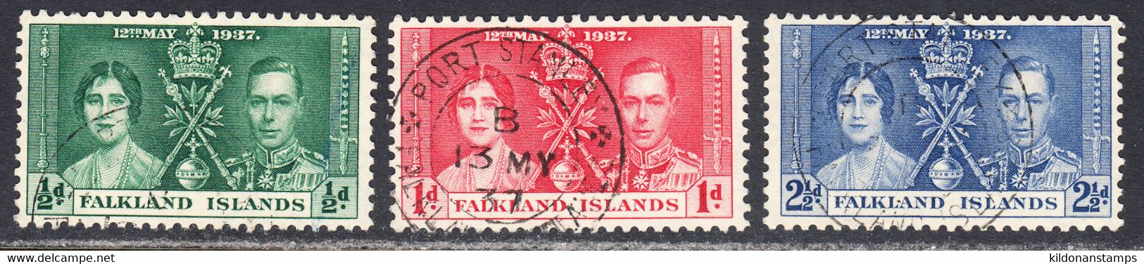 Falkland Islands 1937 Cancelled, Sc# ,SG 143-145 - Falklandinseln