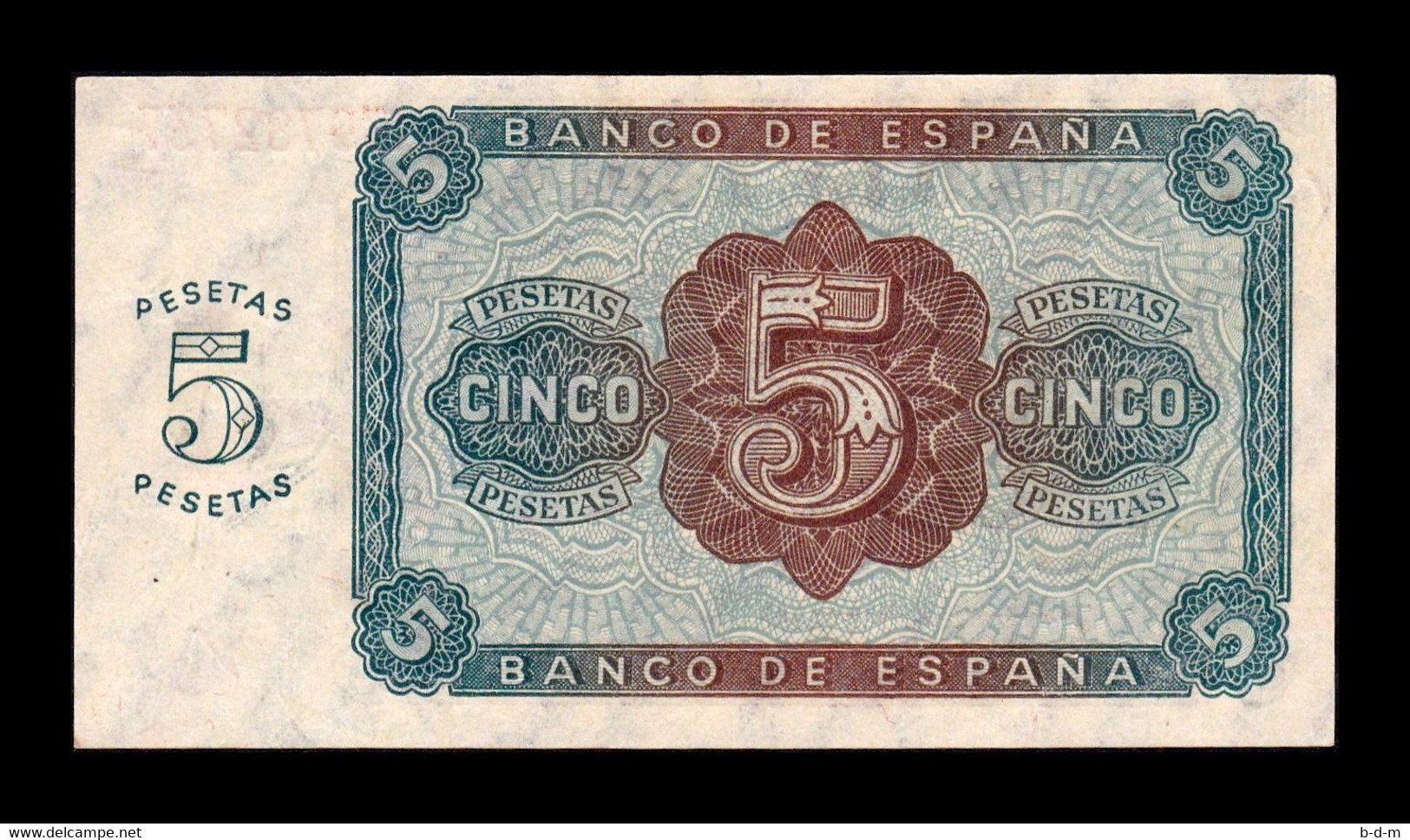 España Spain 5 Pesetas Burgos 1938 Pick 110 Serie C SC UNC - 5 Pesetas