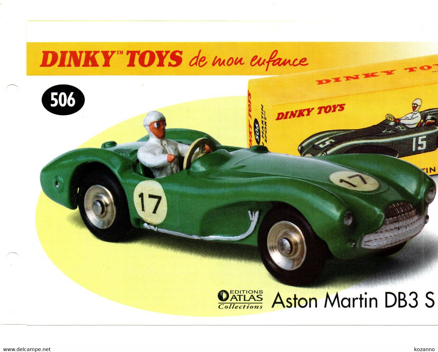 DINKY TOYS: REF 506 ASTON MARTIN DB3 S - FICHE TECHNIQUE - Catalogi