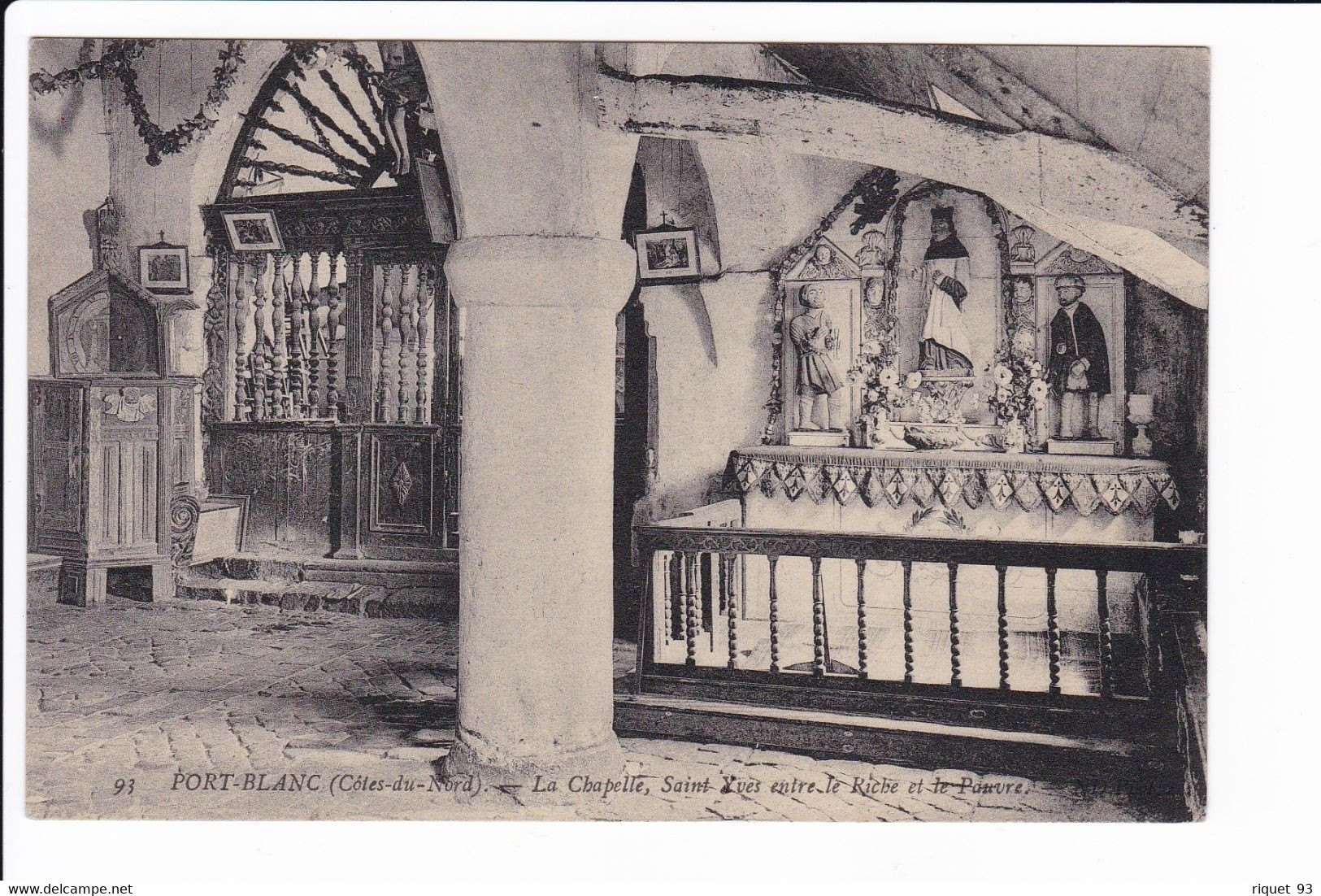 93 - PORT-BLANC - La Chapelle (intérieur). Saint-Yves Entre Le Riche Et Le Pauvre - Penvénan