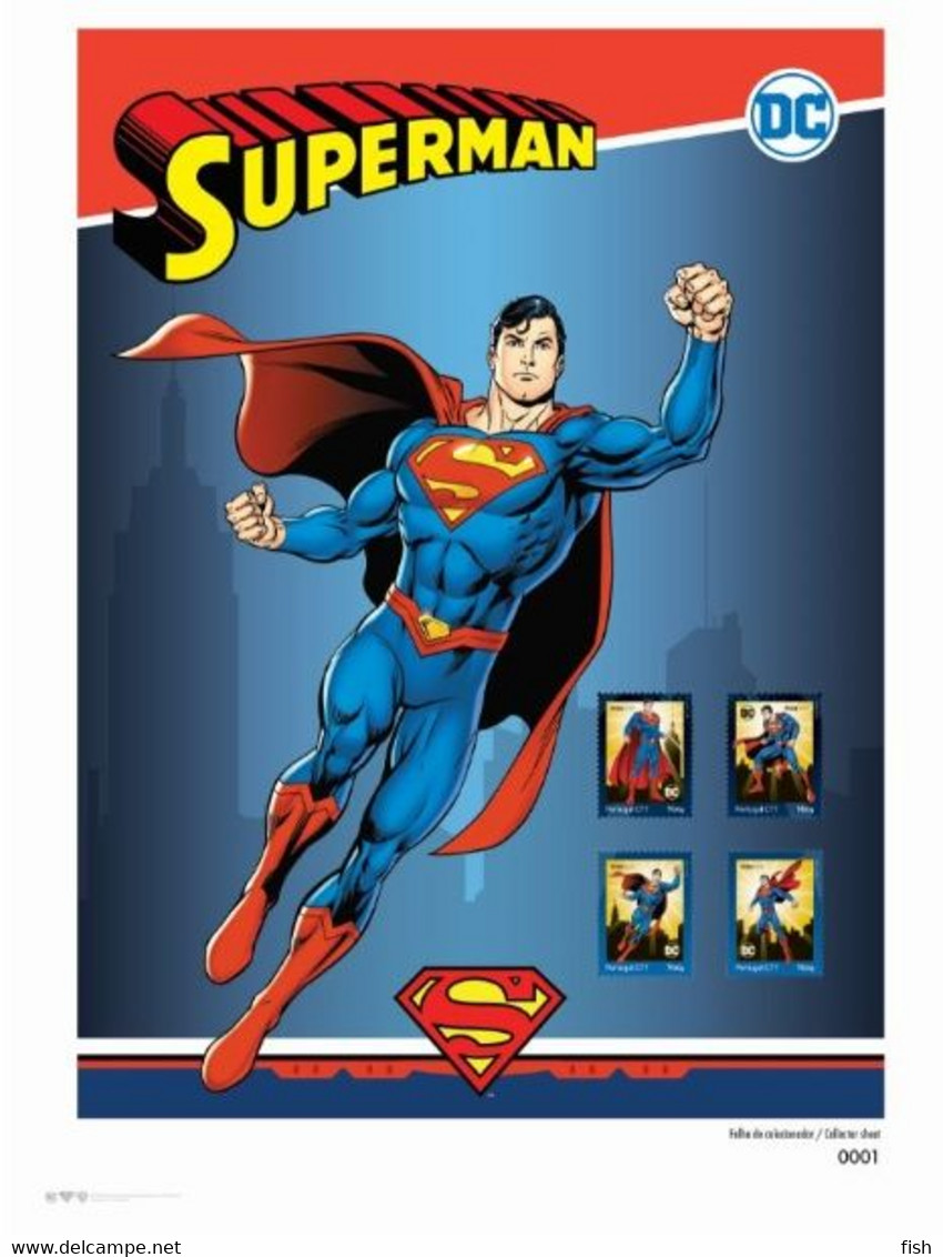 Portugal ** & Collector's Sheet, Justice League Series, DC Comics, Superman 2020 (86429) - Feuilles Complètes Et Multiples