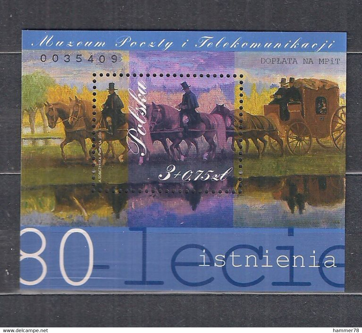 POLAND 2001 - 80 YEARS Of THE POST OFFICE And TELECOMMUNICATIONS MUSEUM MS MNH - Blokken & Velletjes