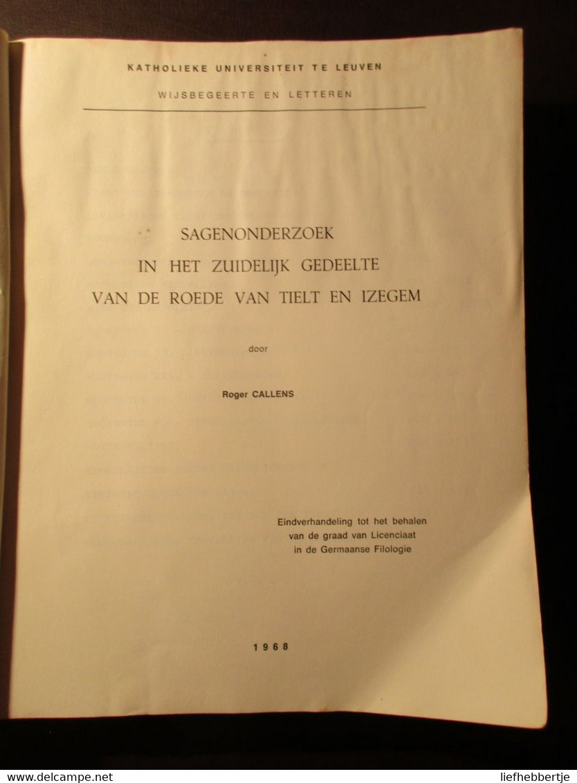 Sagenonderzoek ... Tielt En Izegem  - Tovenarij - Geesten - Heksen - Magie - Duivels ... - 1968 - Geschichte