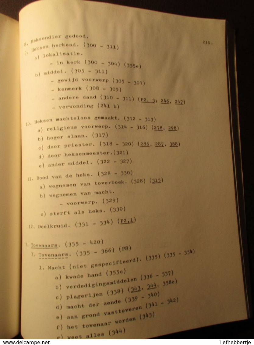 Sagenonderzoek ... Tielt en Izegem  - tovenarij - geesten - heksen - magie - duivels ... - 1968