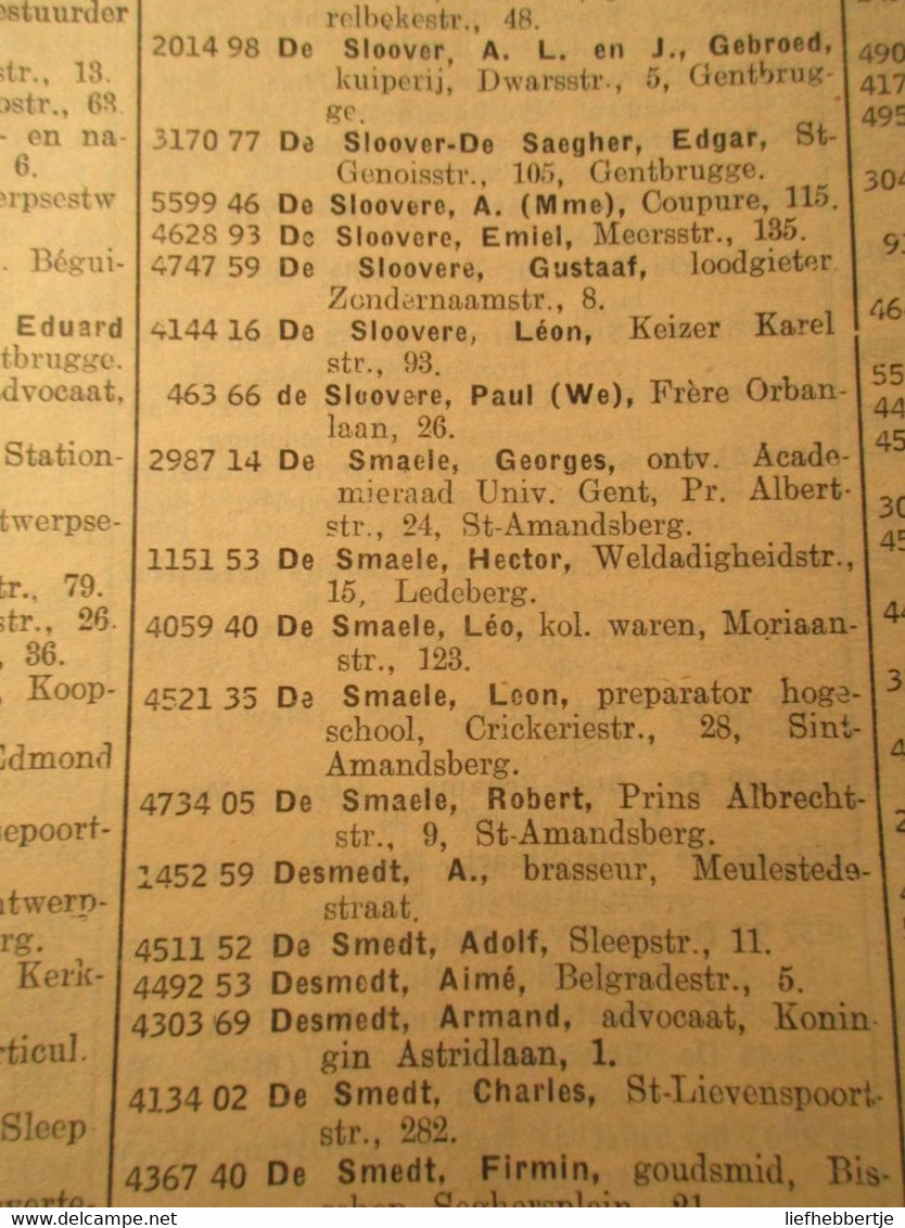 Listes des comptes de chèques postaux - Lijst der postcheckrekeningen - 1949 - 2 delen - adressenlijsten - genealogie