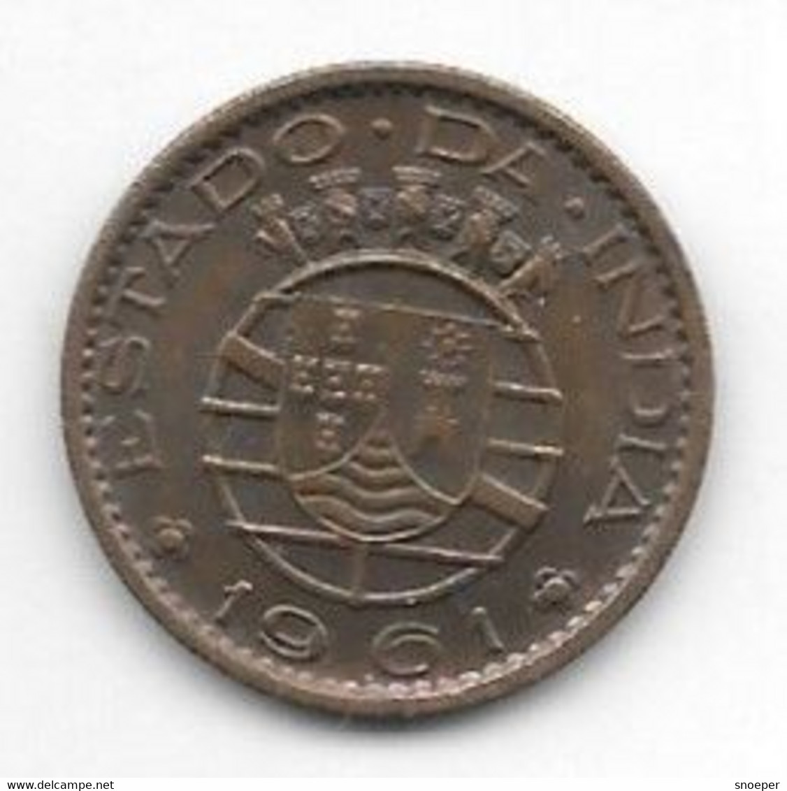 *portuguese  India 10 Centavos  1961 Km 30   Unc /ms63 - India