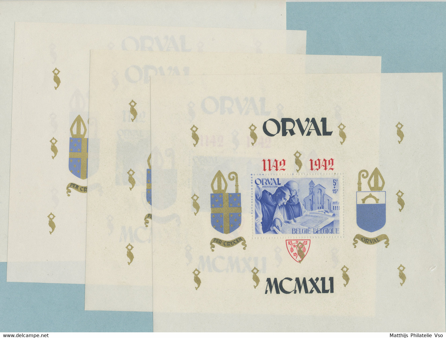 [** TB] Blocs 22/25, Orval - Les 4 Grands Blocs-feuillets - Cote: 725€ - 1924-1960