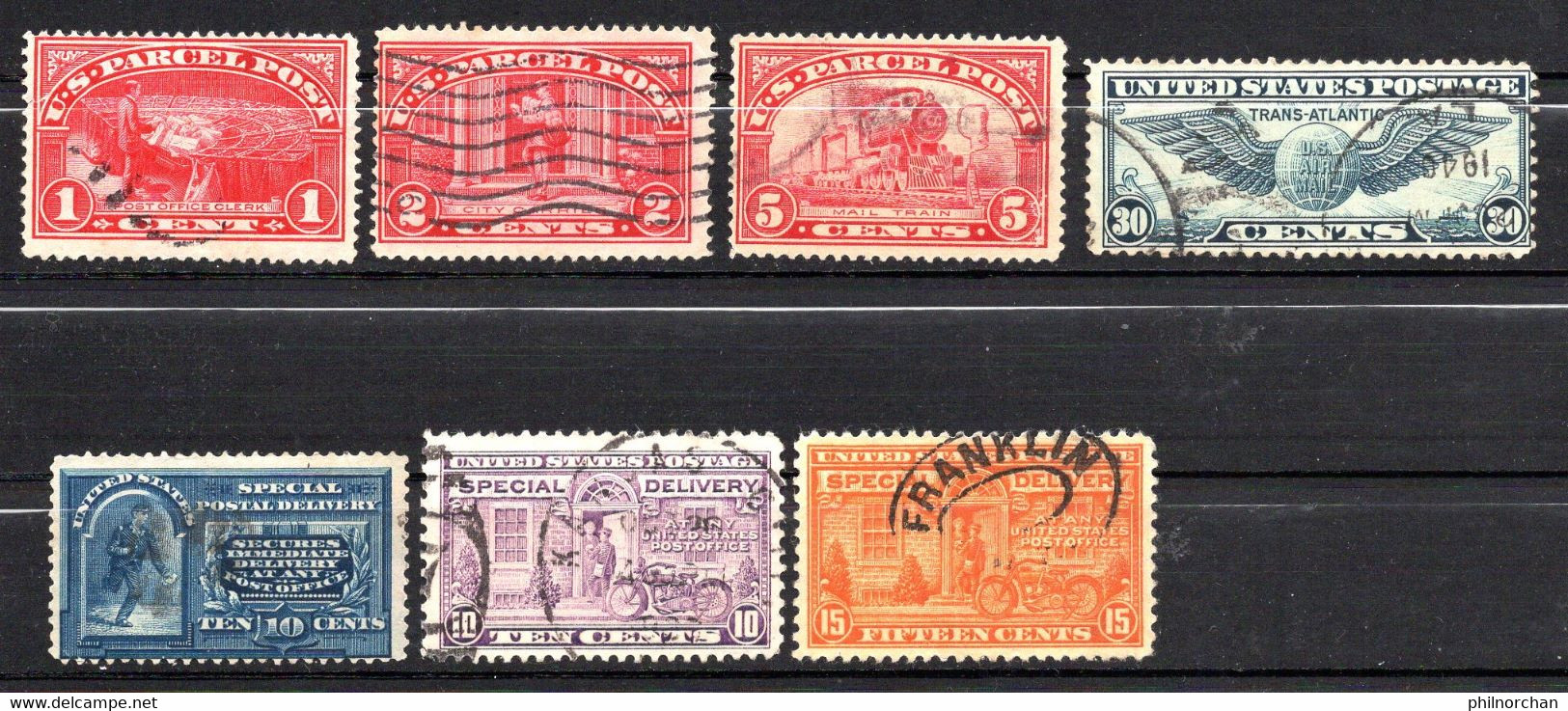 Etats-Unis 1884/1939 3xColis Postaux, 3xExpress, 1xPoste Aérienne    1 €  (cote 10,90 €  7 Valeurs) - Usati