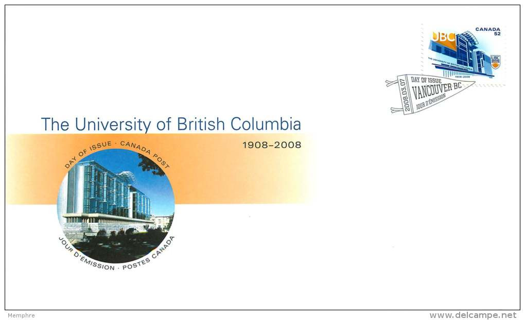 2008   University Of British Columbia  Sc 2264  Single From Booklet - 2001-2010