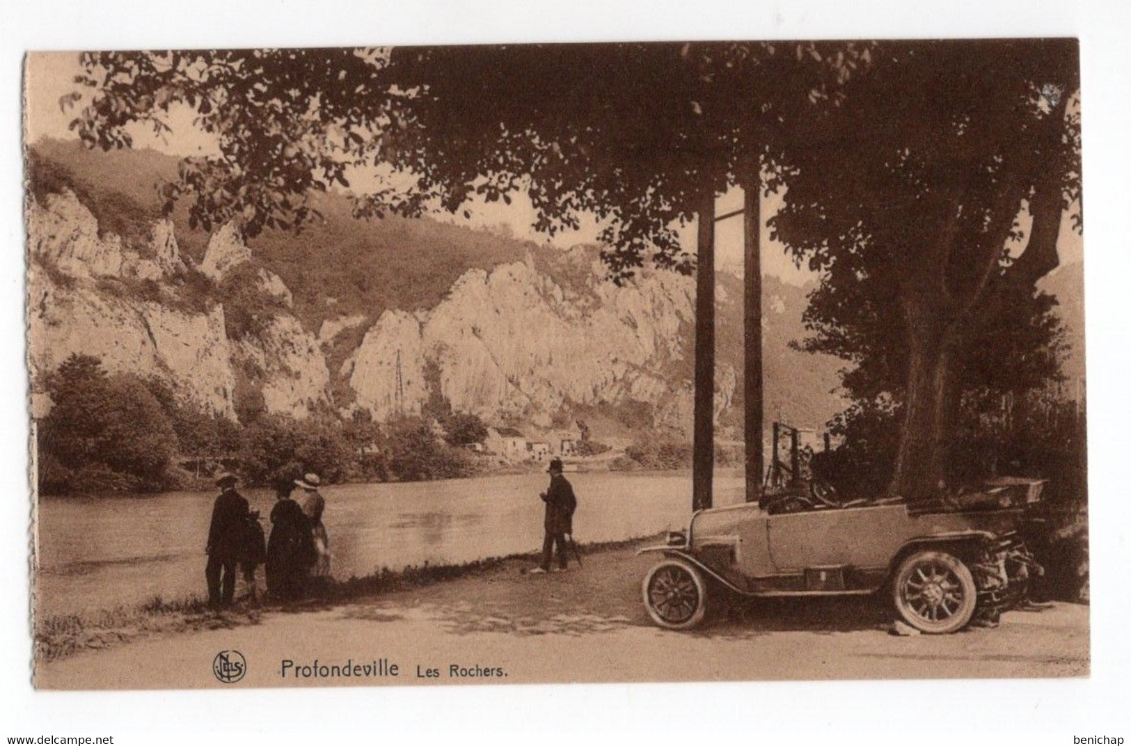 CPA  Nels - Profondeville - Les Rochers - La Meuse - Animée - Old-Timers. - Profondeville