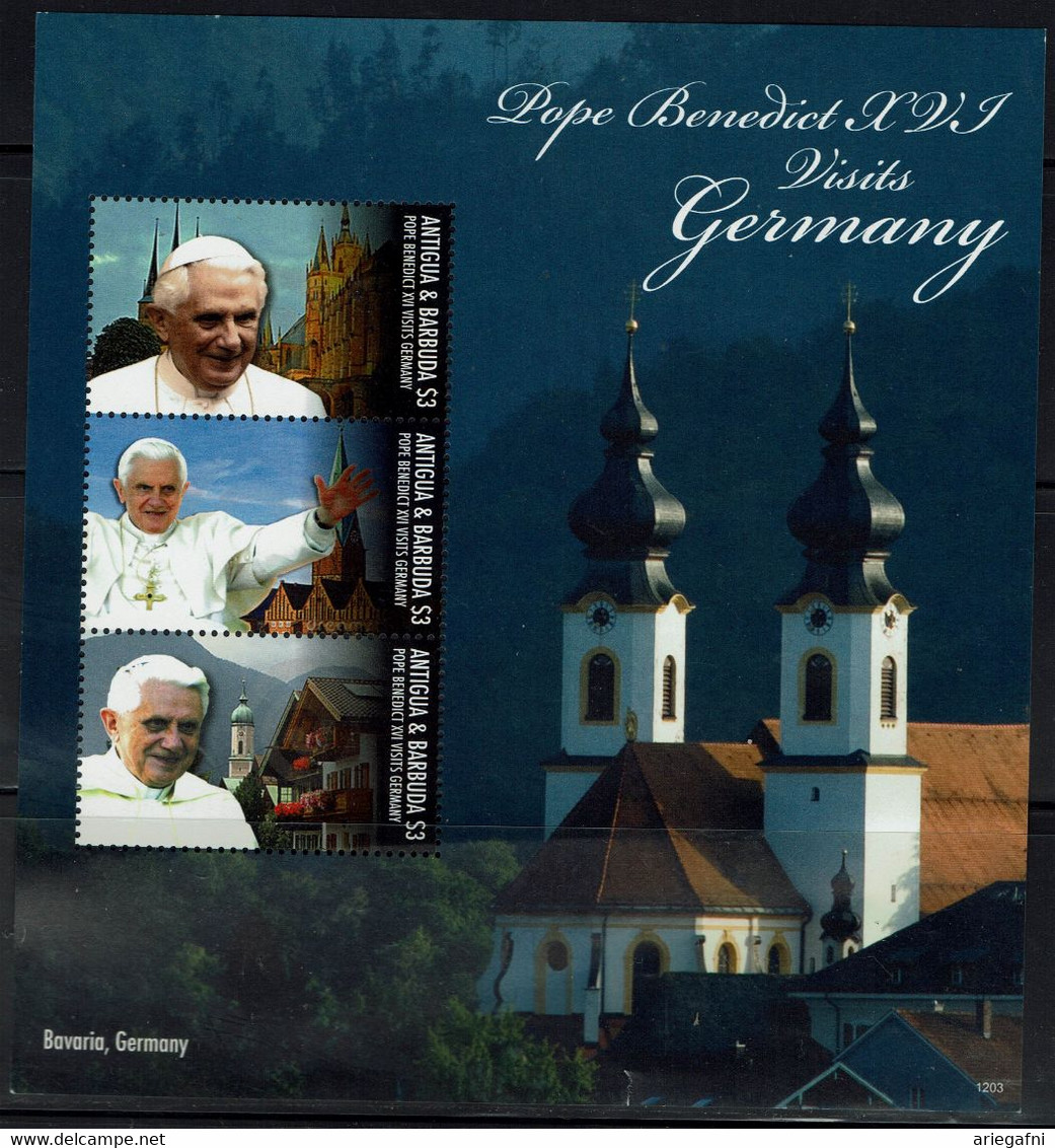 ANTIGUA & BARBUDA 2011 VISIT POPE BENEDICTS XVI IN GERMANY MINI SHEET MI No 4927-29 MNH VF !! - Päpste