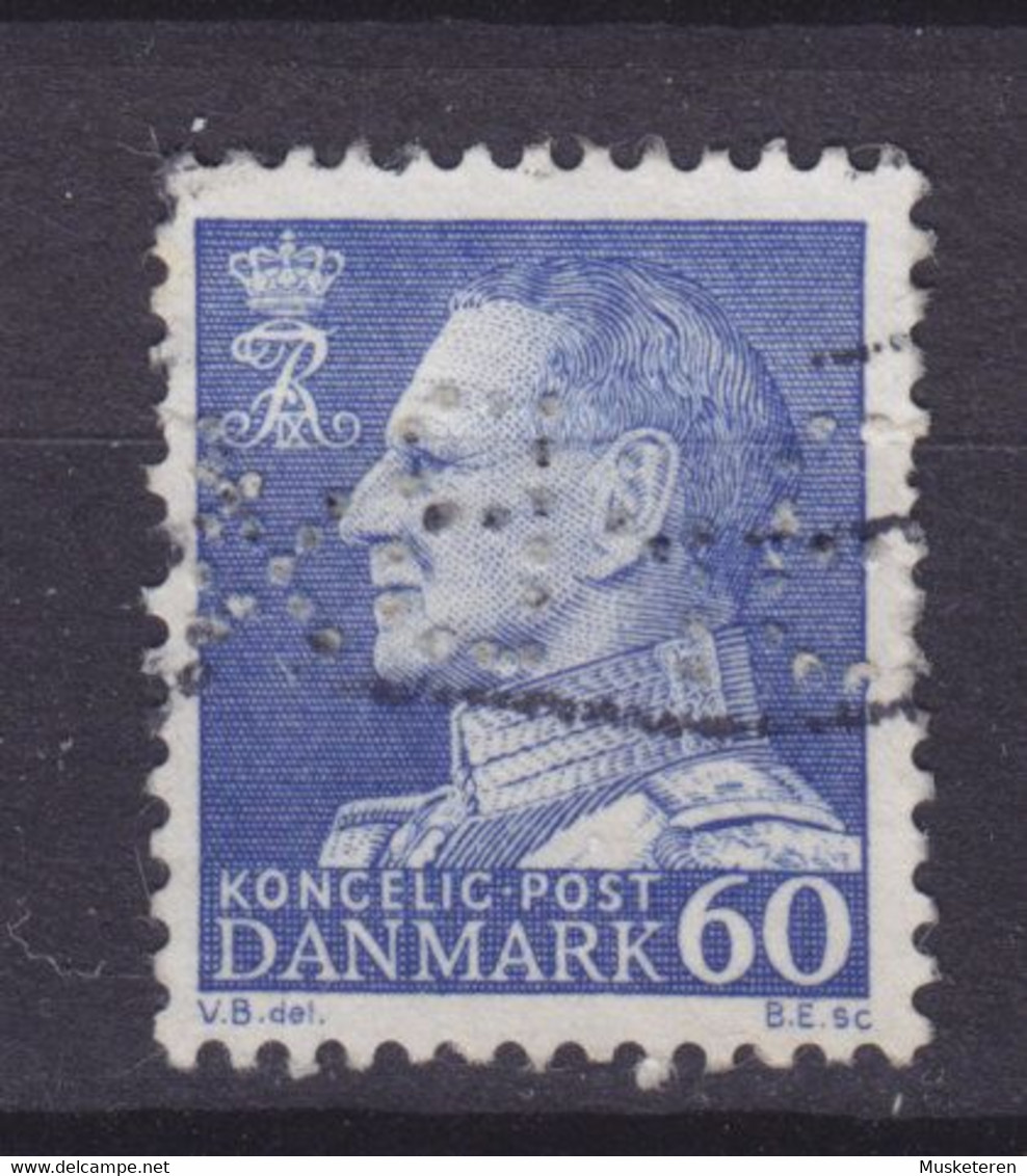 Denmark Perfin Perforé Lochung (B42) 'BrBx' Brdr. Bendix, København 60 Øre Fr. IX. Stamp (2 Scans) - Abarten Und Kuriositäten