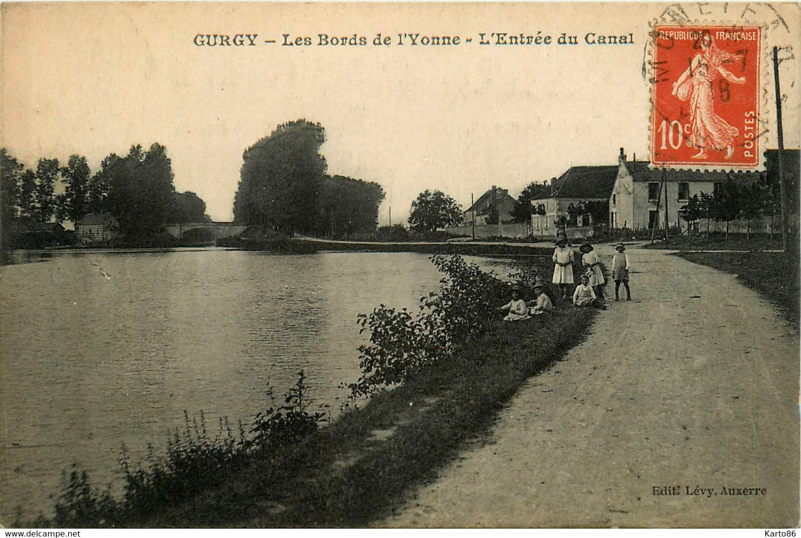 Gurgy * Les Bords De L'yonne * Entrée Du Canal * Groupe D'enfants - Gurgy