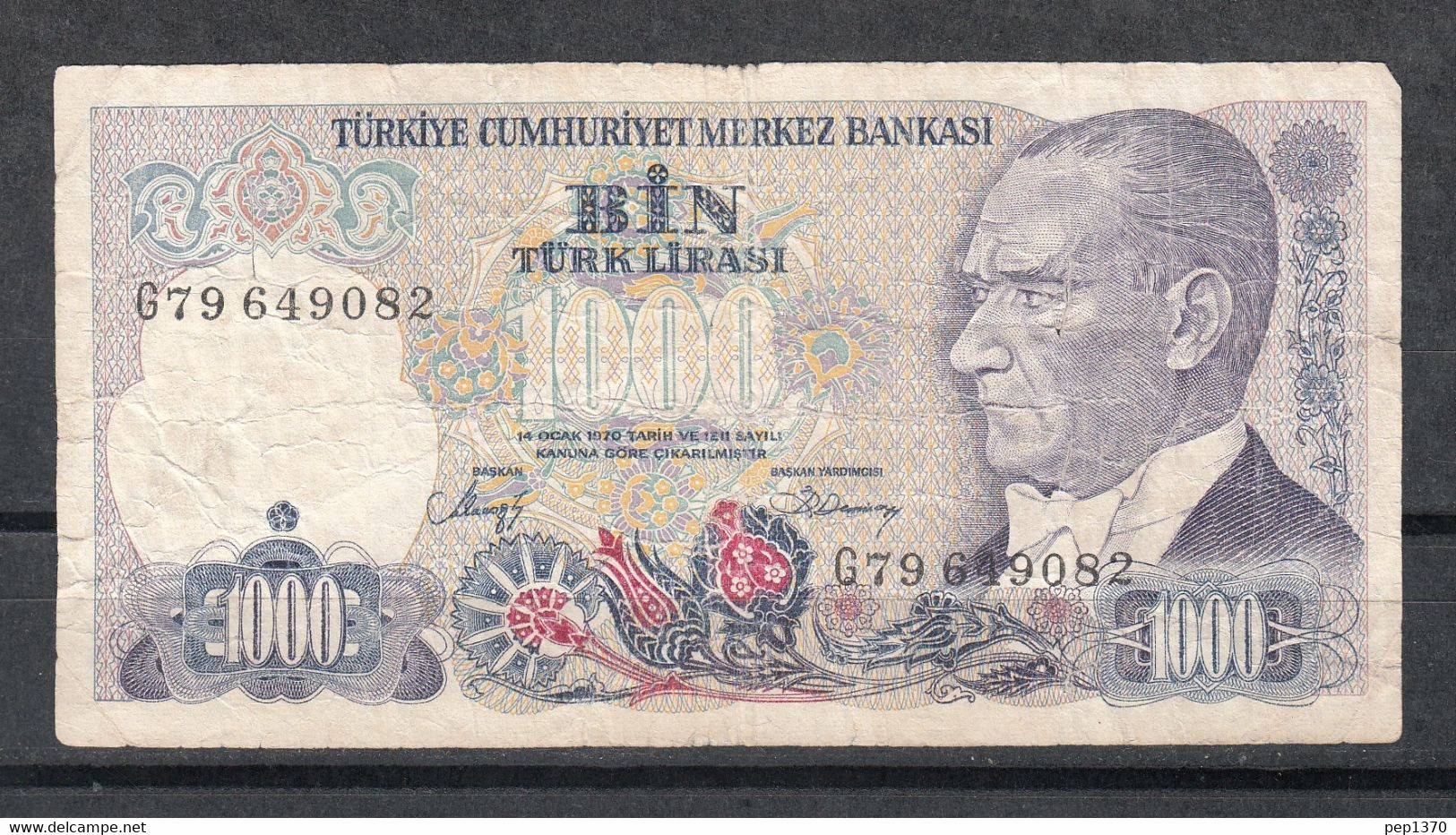 BILLETE DE 1000 LIRAS TURCAS - Turkije