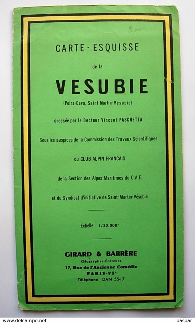 Carte Géographique - Carte-Esquisse De La Vésubie ( Peira-Cava, Saint-Martin-Vésubie) 1961 Girard Et Barrère - Paschetta - Geographical Maps