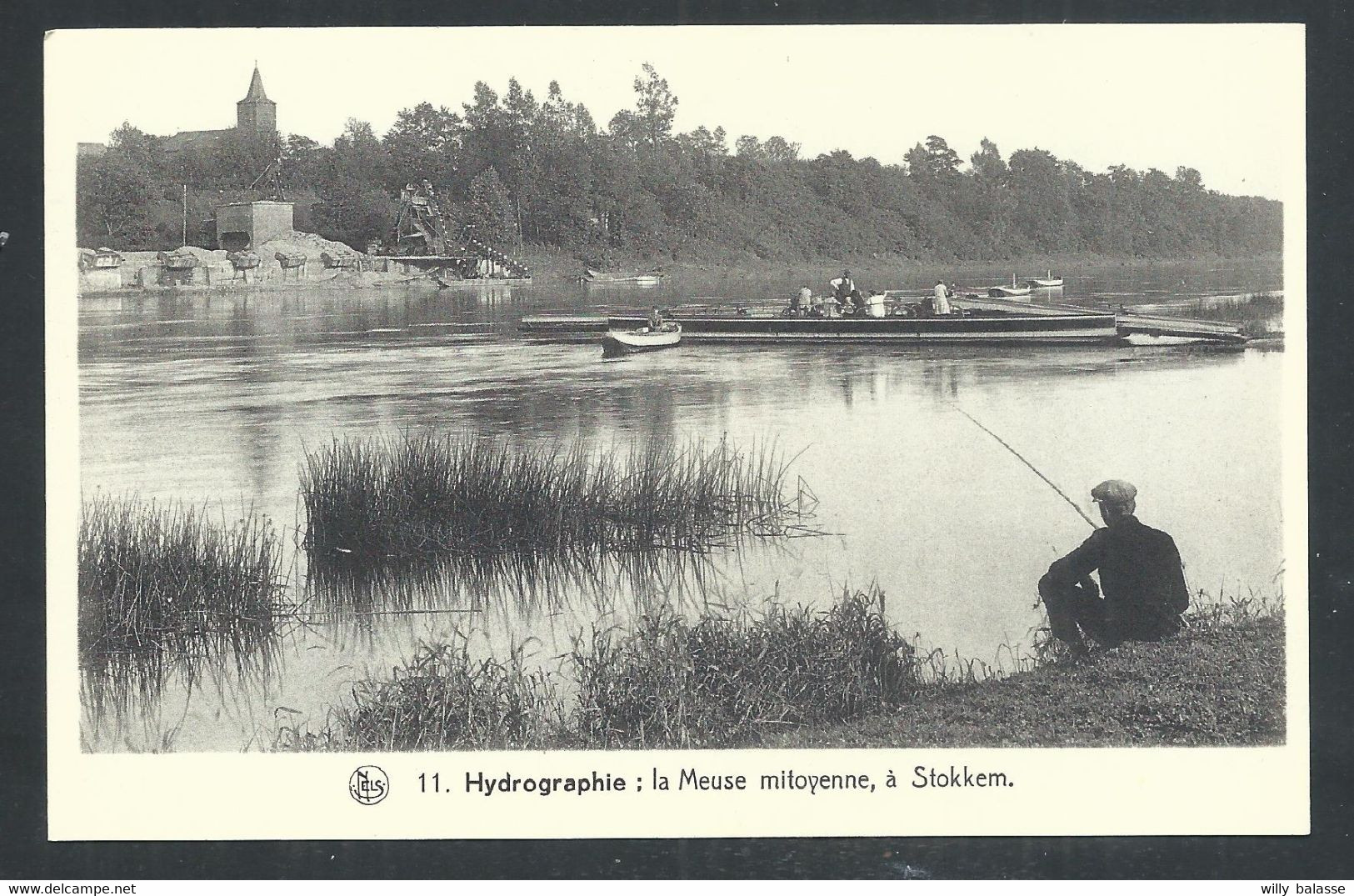 +++ CPA - Hydrographie - La Meuse Mitoyenne à STOKKEM - Pêcheur - Nels  // - Dilsen-Stokkem