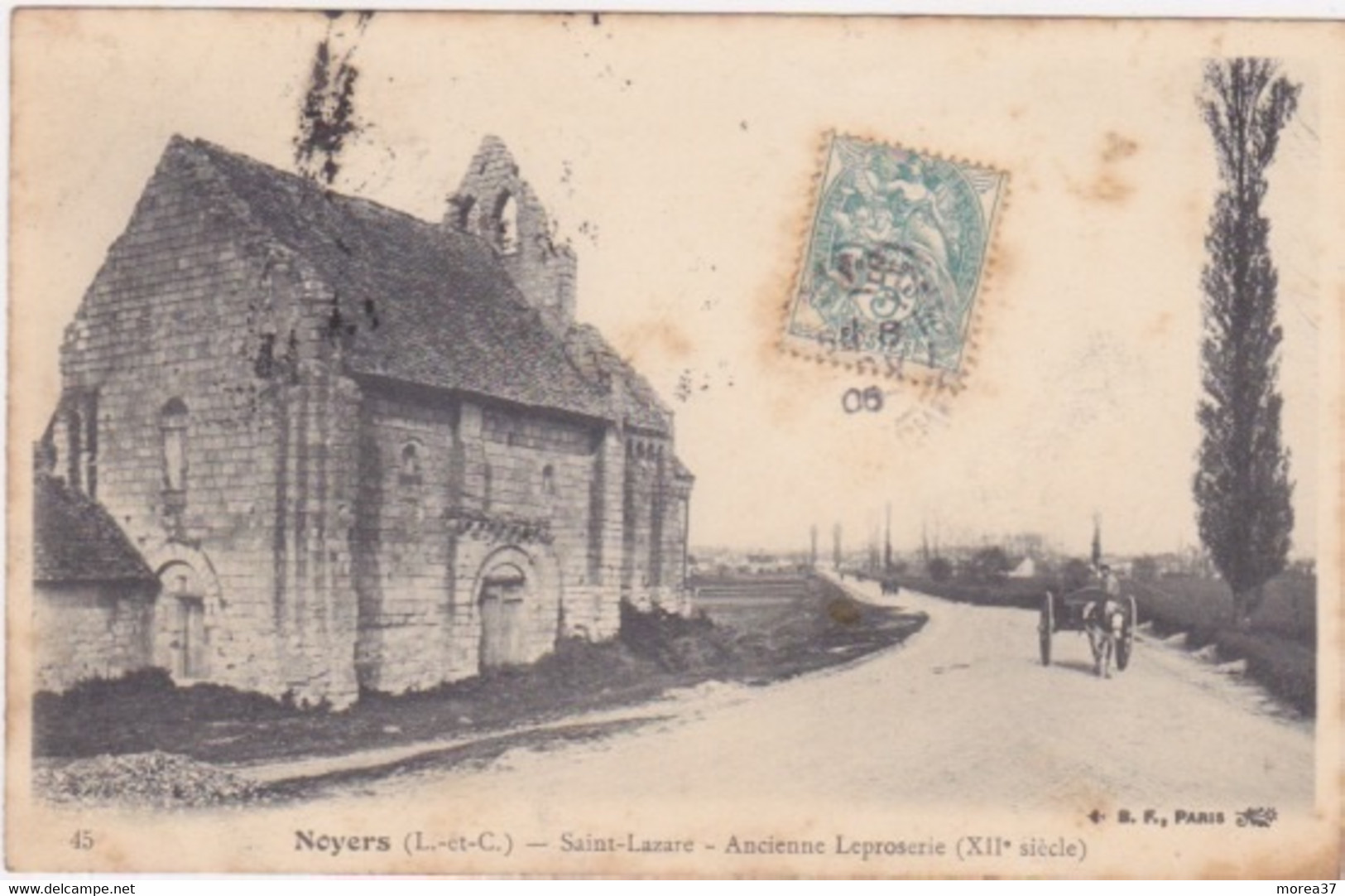 NOYERS SUR CHER  Saint Lazare Ancienne Léproserie (XIIe Siècle) Carte Tachée - Noyers Sur Cher