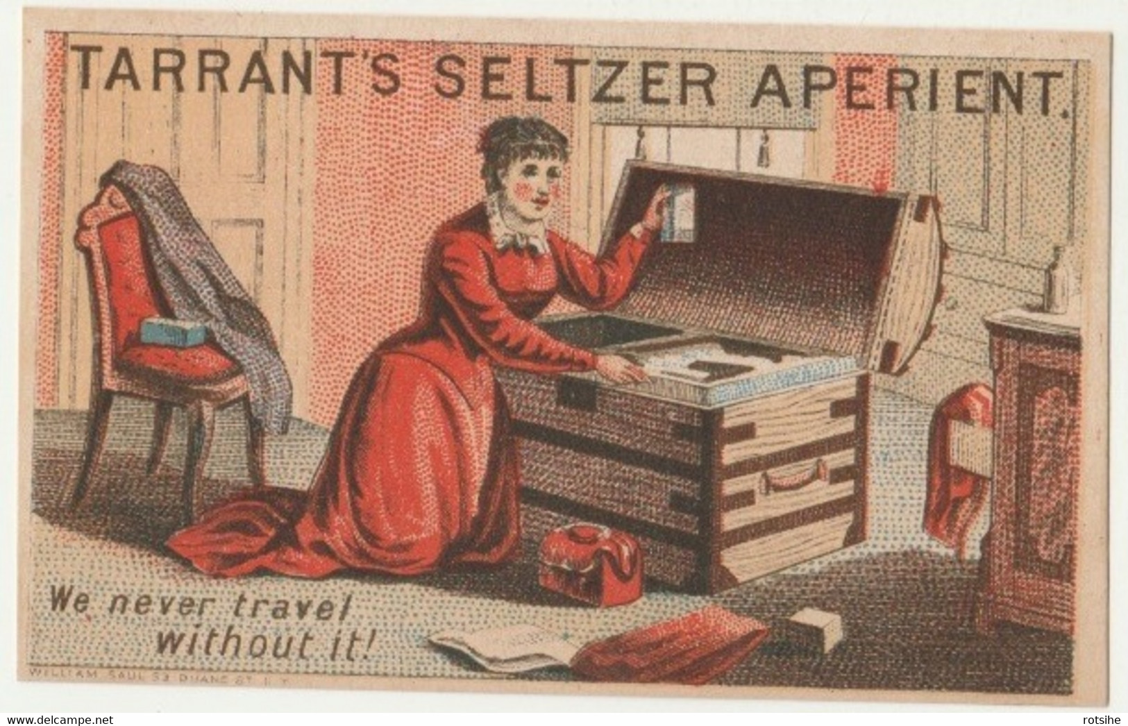 1800's Victorian American Trade Card Tarrant's Seltzer Aperient Medicine  Chromo Américaine - Other & Unclassified