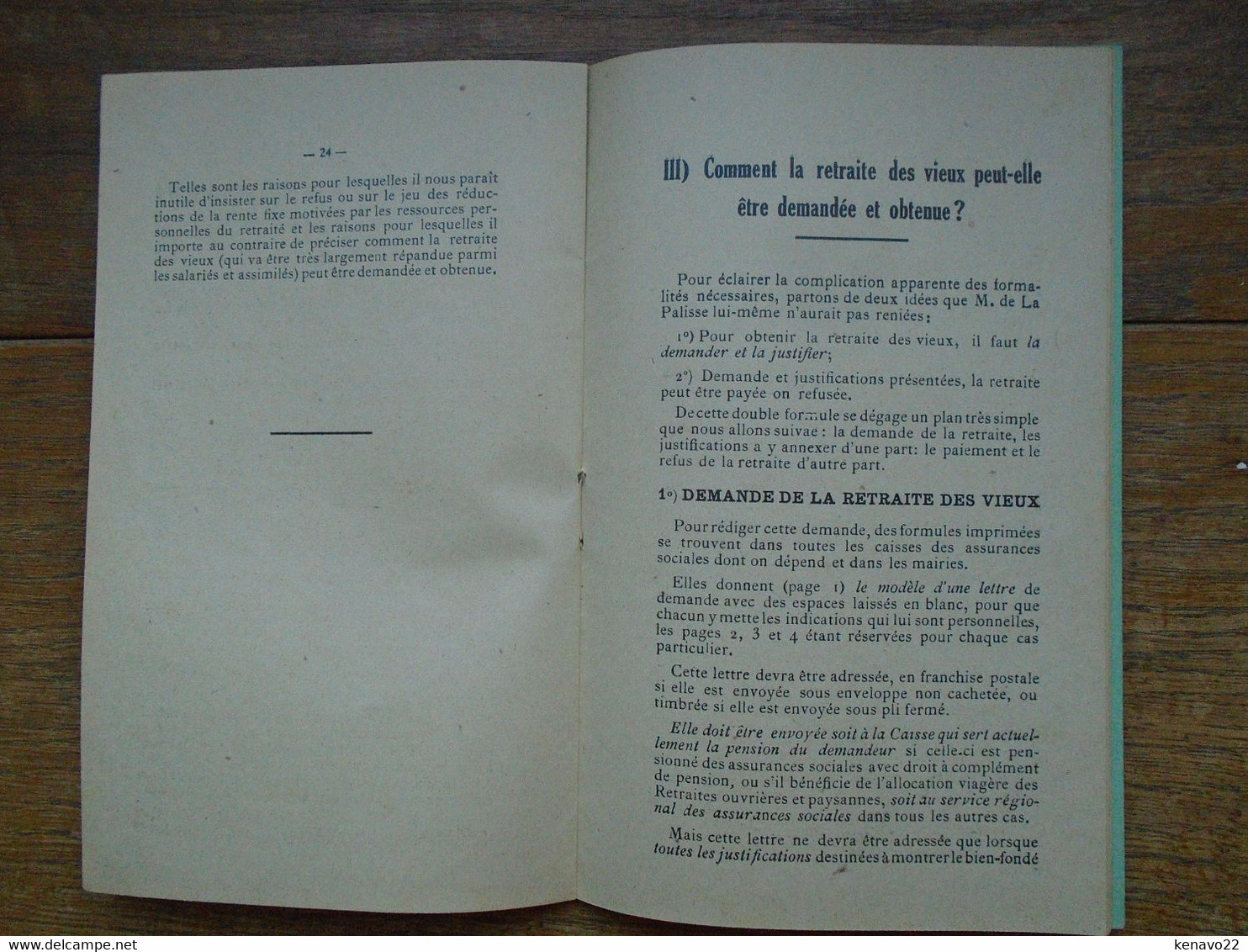 Ancien Livret Pour La Retraite Des Vieux De La Campagne ( Du Monde Agricoles ) En 1941 De Pierre De Félice , 40 Pages - Right