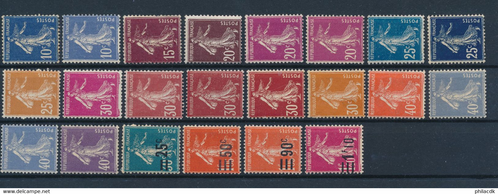 FRANCE - COLLECTION  DE 252 TIMBRES NEUFS* AVEC CHARNIERE OU GOMME ALTEREE POUR ETUDE