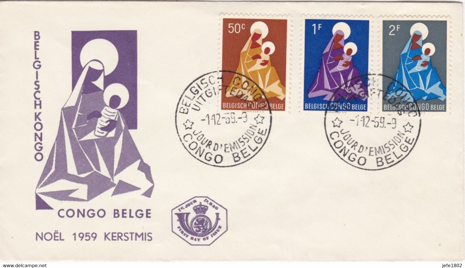 Noël 1959 Kerstmis - Covers & Documents