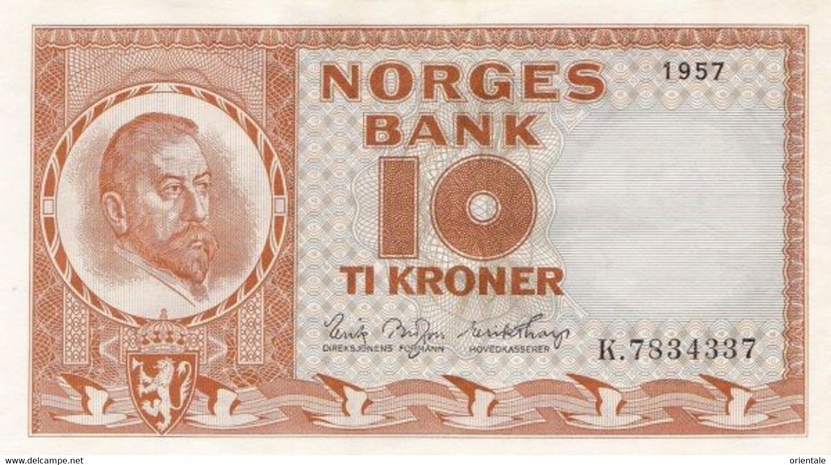 NORWAY P. 31b5 10 K 1957 UNC - Noorwegen