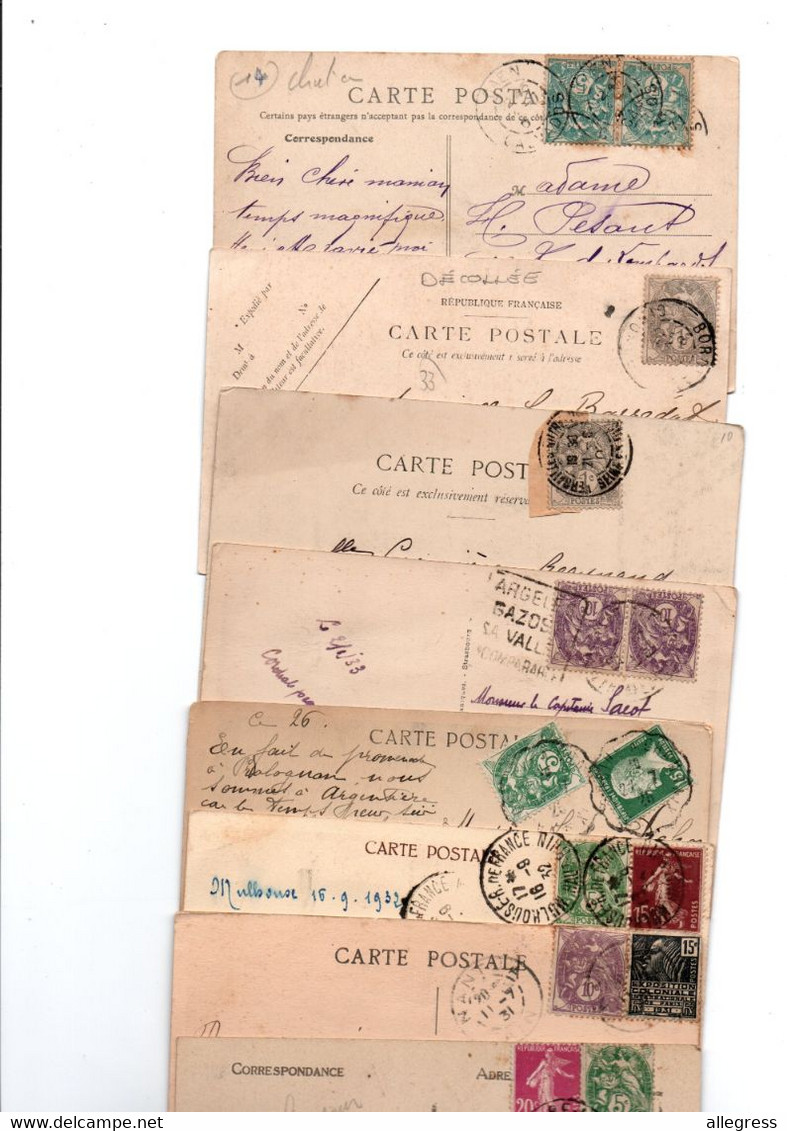 TIMBRES TYPE BLANC.....LOT DE 48 SUR CPA.......VOIR SCAN.....LOT 28 - 1900-29 Blanc