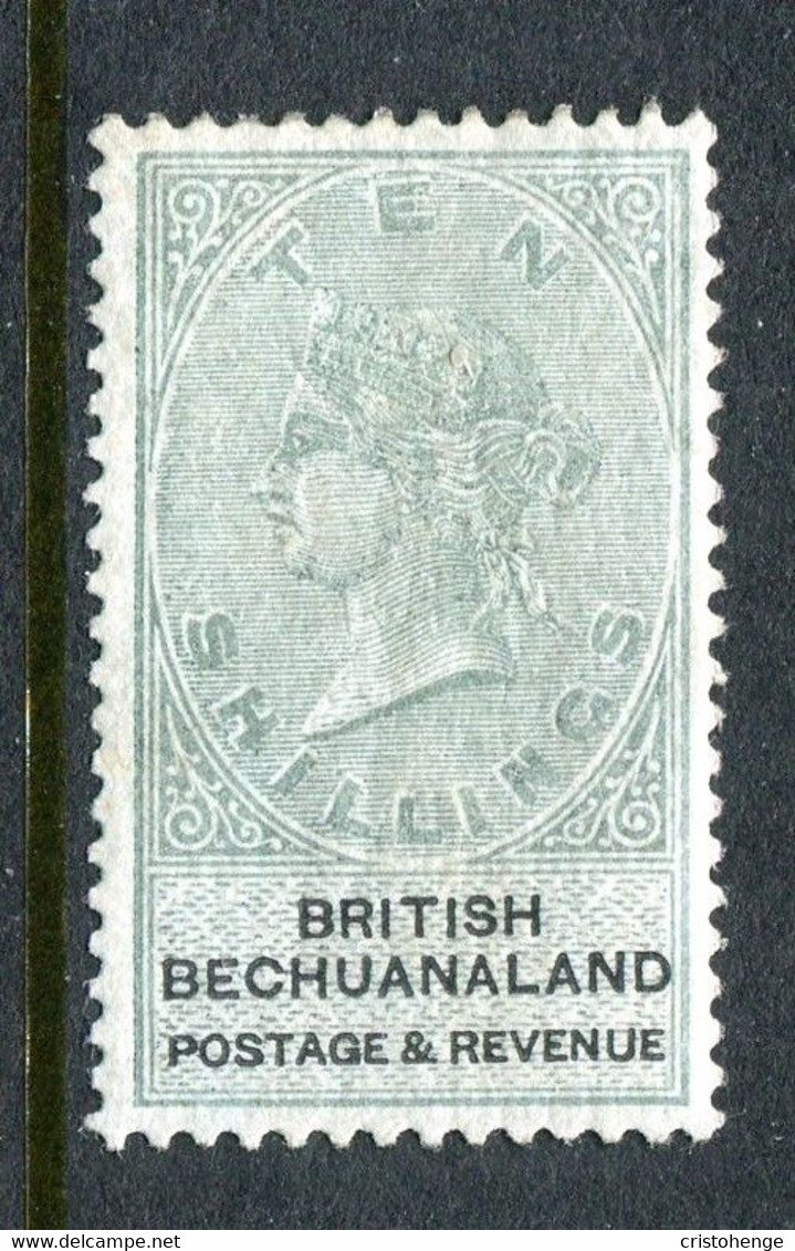 British Bechuanaland 1888 QV - 10/- Green & Black HM (SG 19) - 1885-1895 Colonia Britannica