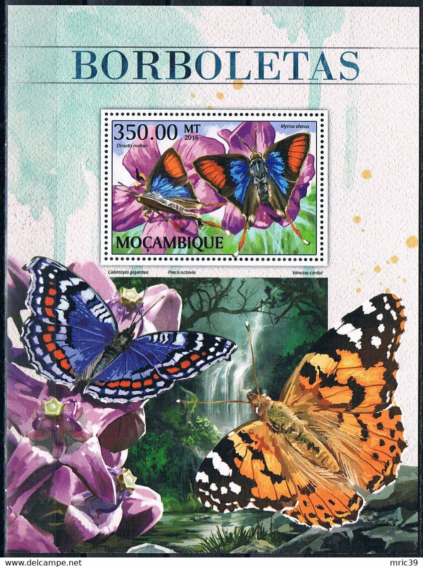 Bloc Sheet Insectes Papillons Insects Butterflies   Neuf  MNH **   Mocambique Mozambique 2016 - Schmetterlinge