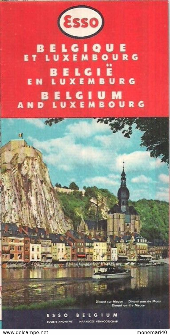 ESSO - CARTE ROUTIÈRE (DOUBLE FACE) BELGIQUE Et LUXEMBOURG - ÉCHELLE 1:420.000 (1961) - Carte Stradali