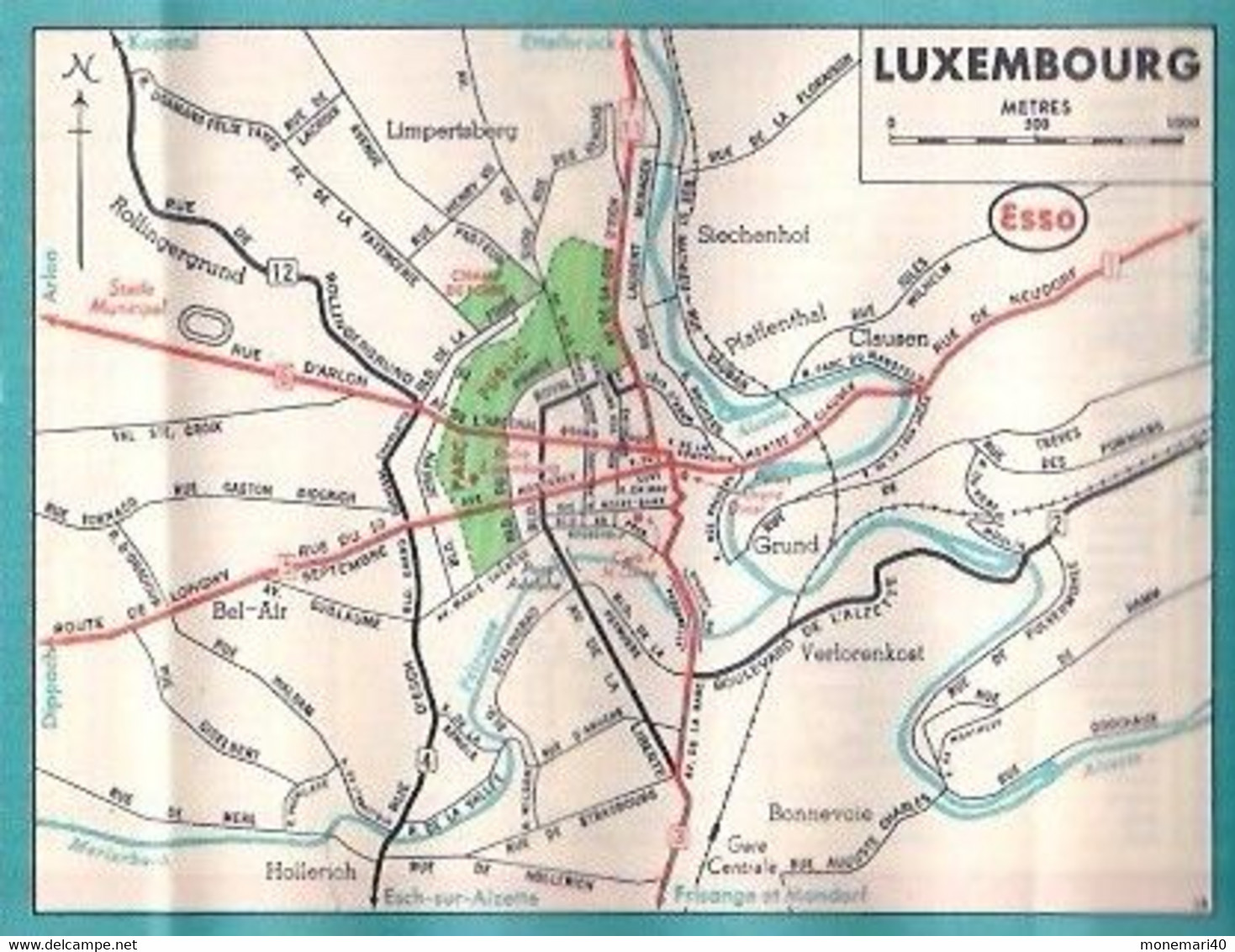 ESSO - CARTE ROUTIÈRE (DOUBLE FACE) BELGIQUE et LUXEMBOURG - ÉCHELLE 1:420.000 (1961)