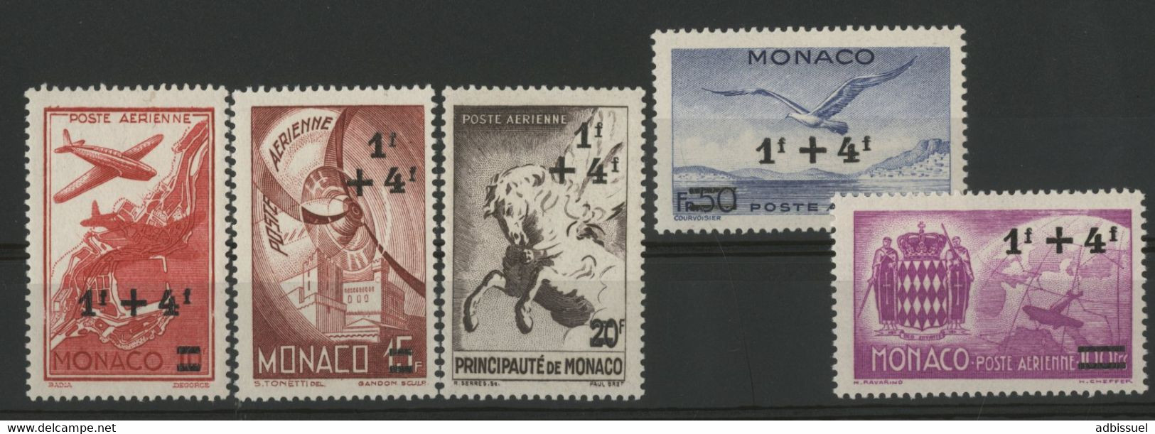 MONACO POSTE AERIENNE N° 8 à 12 Cote 4 € Neufs ** (MNH). TB - Airmail