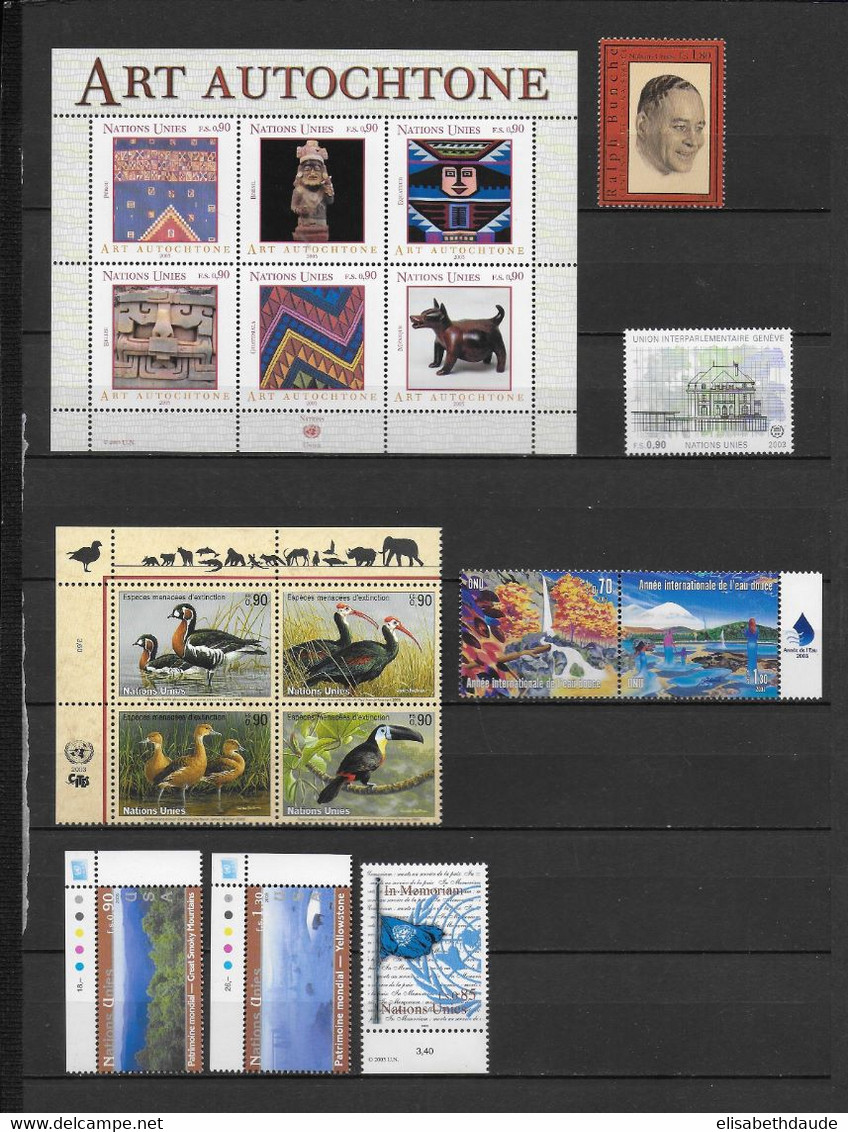 NATIONS UNIES / ONU - GENEVE - ANNEE COMPLETE 2003 ** MNH SAUF CARNET - - Unused Stamps